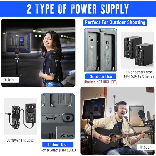 VILTROX VL-200T Bi-Color Dimmable LED Video Light with Remote Wireless Control,Ultra Thin 3300-5600K CRI95  Studio Photography Panel for Photography TikTok YouTube Twitch Live Streaming Zoom Meeting