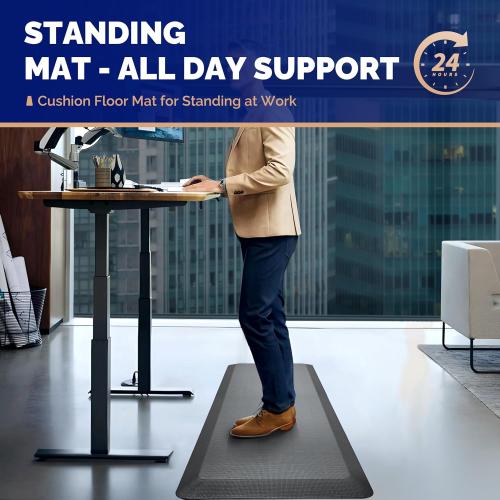FEATOL Anti Fatigue Mat for Standing, 9/10 Extra Thick Ergonomic Standing Desk Mat, Comfort Memory Foam Standing Mat at Home,Office All Day (20 x 32, Gray, 1PC)
