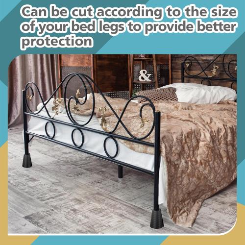 ReliThick 8 Pcs Bed Frame Toe Protectors Bed Frame Leg Covers Feet Protectors to Keep Your Toes from Hard Furniture Legs Corner Guards, No Adhesive or Glue(Black)