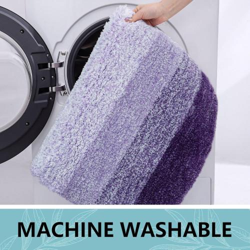 Arotive Microfiber Bathroom Rugs, Shaggy Soft and Absorbent Bath Rug, Non-Slip, Thick Plush Machine Washable Dry Bath Mats for Bathroom, Tub and Shower, 50x30, Dark Purple, Rectangular