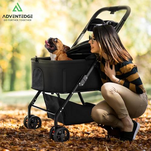 Pet Stroller 3 in 1 Foldable Dog Stroller, Cat Strollers, Foldable pet Strollers & Cat Carrier, Pet Carrier, Lightweight with Cup Holder, Waterproof & Breathable Mesh Canopy