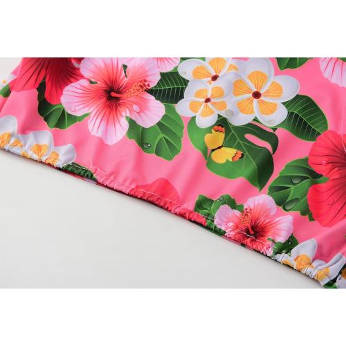 Size S....ReliBeauty Hawaiian Skirt Costume for Girls Red Flowers 6 Piece Kit