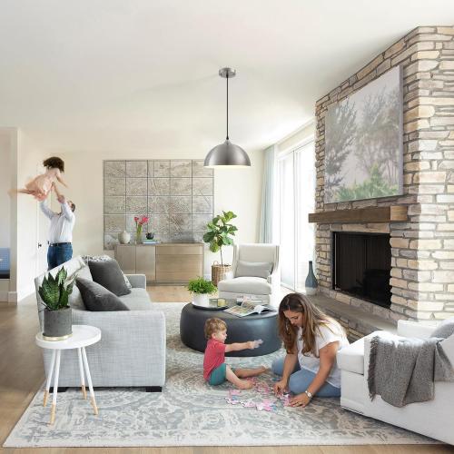 Brushed Nickel Industrial Pendant Light 11.8inches 2 Packs,Mental Hanging Light Fixtures for Kitchen Island,Dome Pendant Light,Ceiling Light Fixtures for Restaurant Dining Room Aisle