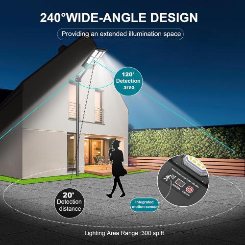 Solar Flood Lights Waterproof Wide Angle Dusk to Dawn Outdoor Lighting