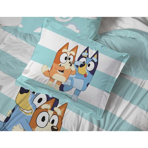 Jay Franco Bluey & Bingo 5 Piece Twin Size Bed Set - Includes Comforter & Sheet Set - Super Soft Kids Bedding Fade Resistant Microfiber (Official Bluey Product)