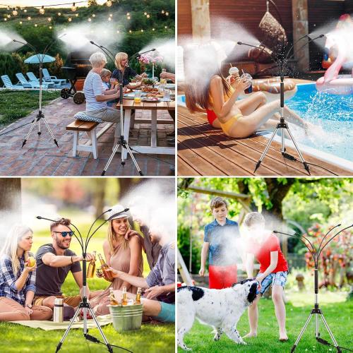 Standing Misters for Outside Patio, 2025 Misters for Outside Patio, Outdoor Adjustable Standing Mister with 32.8FT(10M) Water Supply Line, Mister Cooling System for Backyard,BBQ, Patio Cooling