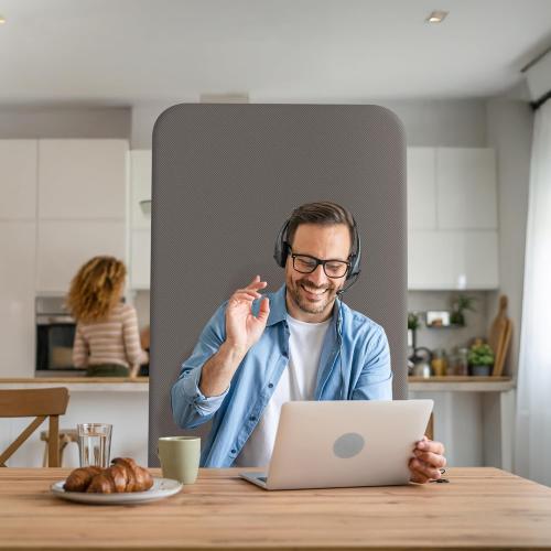 DECOLAB Standing Room Divider Panel, Portable Room Separation Partition for Home, Studio, Classroom, Resraurant, Scratch Resistance, 29x65, Rock