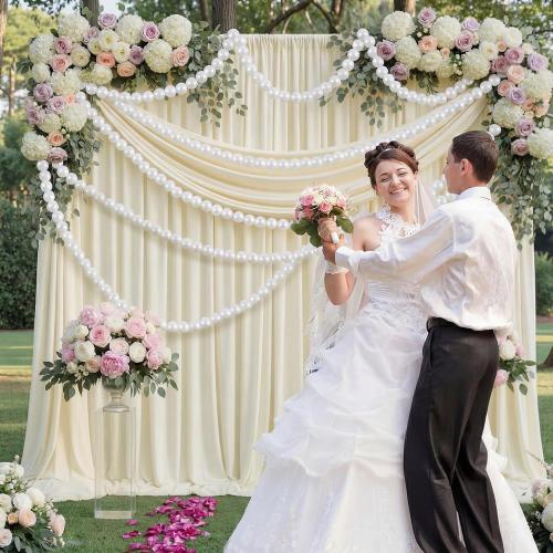 Canlierr 2 Pcs 6.5ft Wedding Giant Pearl Garland Decorations 60mm