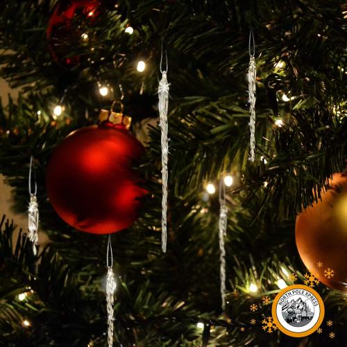 Twisted Clear Glass Icicle Christmas Ornaments for Christmas Trees - Set of 24 Icicles Christmas Tree Decorations - Christmas Tree Ornaments Crystal