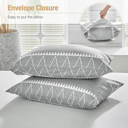 Cover King Size, Grey Breathable Comforter Cover King Size 1 PCS  Ultra Soft Brushed Bedding Duvet Cover Set with Zipper Ties (1 Duvet Cover 104x90 inches