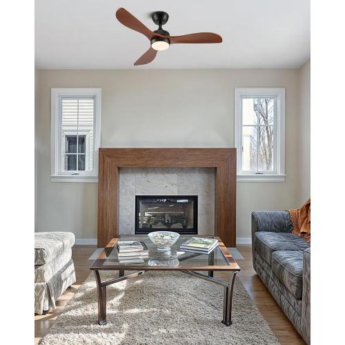 VONLUCE Wood Ceiling Fan with Lights 42 Inch, Black
