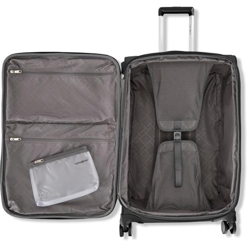Samsonite Carry-On Soft-Sided Expandable 21-Inch Element Suitcase: Airline Approved for Most Major Airlines, Durable, 360° Spinner Wheels, Adjustable Handle, 2 Front & Side Pocket- Black