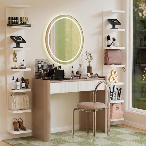 7 Tier Wall Shelf Unit, Floating Shelves for Storage Home Display, Versatile Lack Wall Shelves for Bedroom,Living Room,Office Decor, Tall Long Shelf for Book,Shoe,Vanity, Purse and TV White