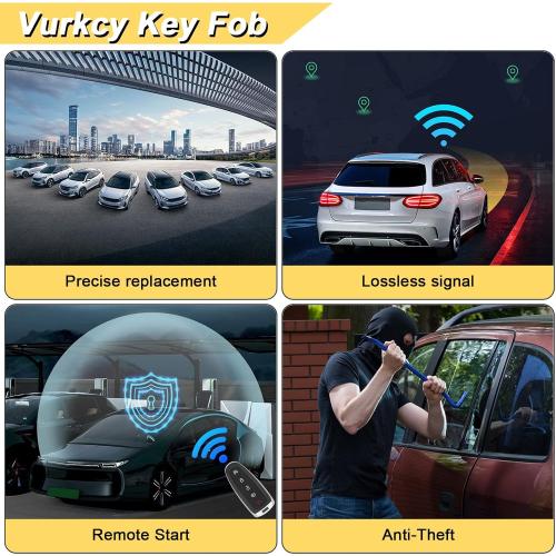 Key Fob Replacement for 2014-2017 Toyota Camry/ 14-19 Corolla/ 16-18 Tacoma Car Keyless Entry Remote Control, HYQ12BDM HYQ12BEL, 4 Buttons