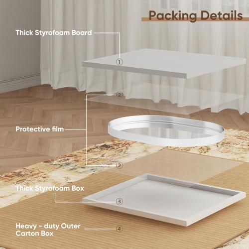 Oval Bathroom Mirror, 22x30 Inch White Oval Wall Mirror with Metal Deep Frame, Mirrors for Wall Decor, Vanity, Entryway, Living Room, Horizontally/Vertically