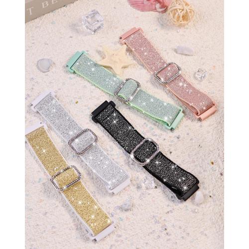 Sparkly Stretchy Nylon Bands for Samsung Galaxy Watch 7 6 5 4 Fe Band Women