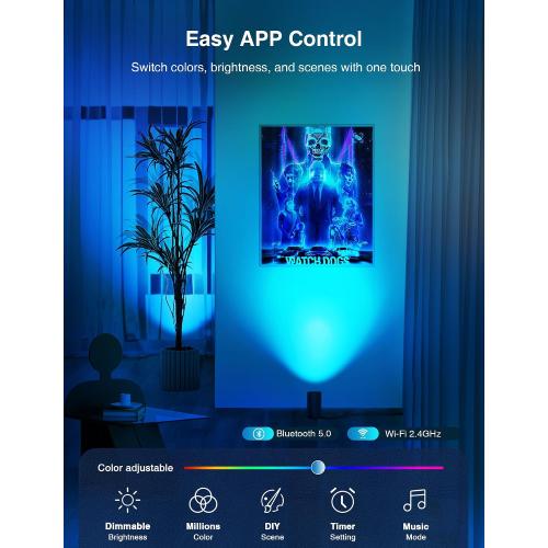 SUNVIE 5W Smart Floor Can Light Dimmable Uplights Indoor, RGBCW, 2PCS