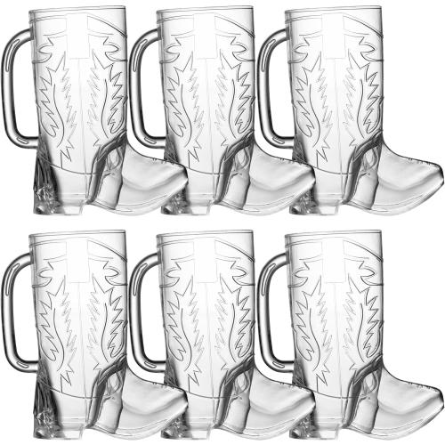 JoyServe Cowboy Boot Cups - (Bulk Pack of 12) 17oz Drink Mugs, Reusable BPA-Free Plastic Drinking Mug Cups for Kids, Western Themed Rodeo Birthday Party Decorations and Supplies