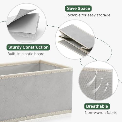 Kootek 16 Pack Drawer Organizer Clothes, Dresser Drawer Organizers for Clothing Fabric Foldable Closet Organizers and Storage Bins for Baby Clothes, Nursery, Underwear, Bras, Socks