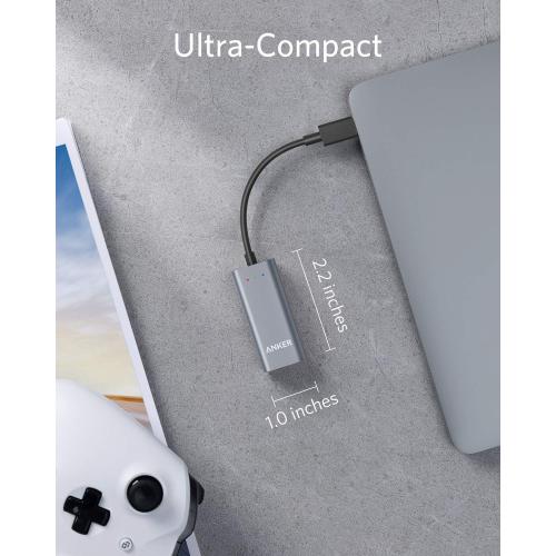 Product new, box inspected Anker USB C to Ethernet Adapter, Portable 1-Gigabit Network Hub, 10/100/1000 Mbps, for MacBook Pro, iPad Pro 2019/2018, ChromeBook, XPS, Galaxy S9/S8, and More