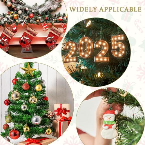 50pcs Ornament Anchors for Christmas Tree, Adjustable Non Slip Mini Hangers Hooks, Green Cat Proof Christmas Ball Hangers String Ties