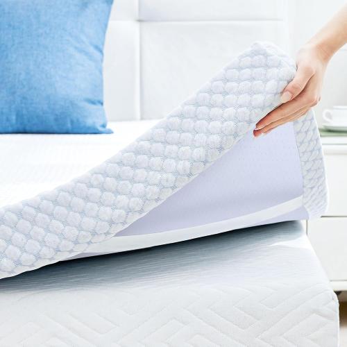 SINWEEK 2 Inch Twin Cooling Memory Foam Mattress Topper for Pressure Relief, Bed Mattress Pad with Cooling Soft Cover and Corner Straps, CertiPUR-US Certified