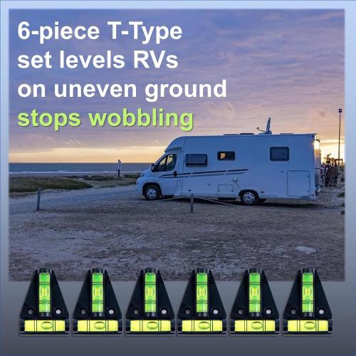 6Pcs T Type RV Levelers: Must-Have Camper Accessories for Travel Trailers | RV Essentials Sale - Perfect for Inside & Leveling
