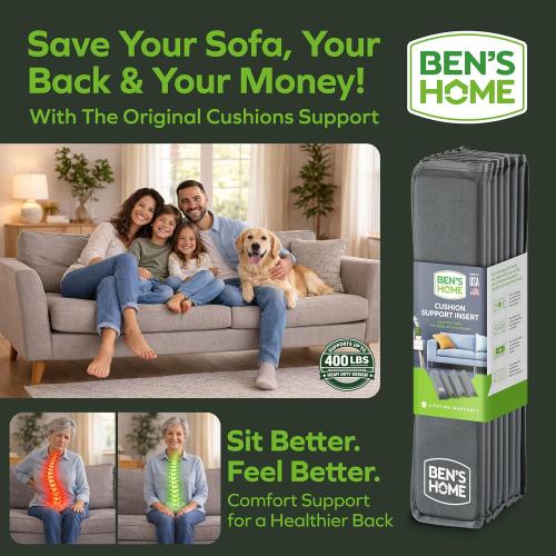 BEN'SHOME® Loveseat Cushion Support Board for Sagging Loveseats - Stop Sinking Into Your Couch | 0.5 Thick Solid Wood, 400 LBS | Fits 38–45 x 19.7 | Anti-Slip, Lifetime Replacement