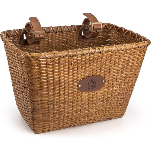 Bike Basket, Handmade Rattan Bicycle Baskets, Front Bike Baskets for Women’, Retro Style Bike Baskets for Adult Bikes