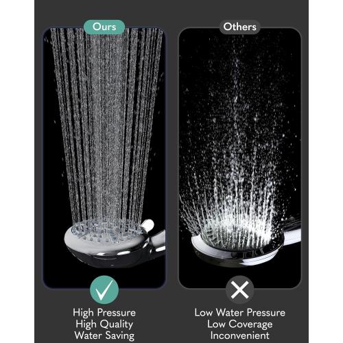 Veken Filtered Shower Head with Handheld, High Pressure 9 Spray Modes Showerhead, 10 Layer Filters for Purified Cleansing, Hard Water Softener with 70'' Hose Extension, Adjustable Rain Heads (Chrome)