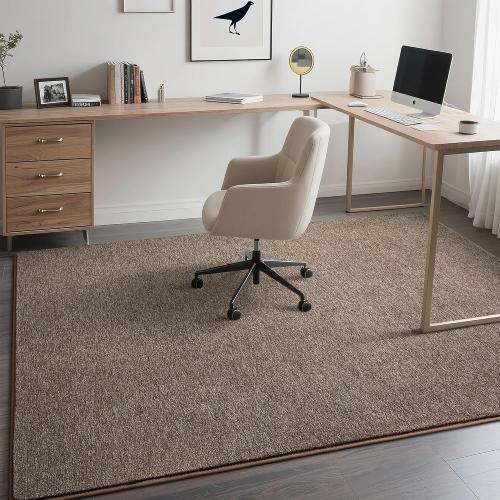 Tepook Soft Rugs for Living Room Bedroom, 7x10 Brown Modern Washable Non-Slip Area Rug, Indoor Memory Foam Carpets for Boys Girls Room Home Decor