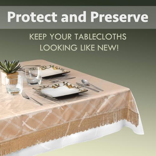 Elaine Karen Clear Plastic Table Cover Protector 100% Waterproof Table Protector Crystal Clear Plastic Tablecloth Cover for Dining Table Heavy Duty Vinyl, 54 x 72 Oval