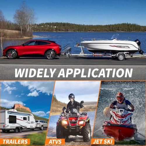 AC-DK 1600lbs Heavy Duty Boat Trailer Winch with 26FT Strap, 2-Way Ratchet & 4:1 Gear Trailer Winch, Portable Hand Crank Winch for Boat, Truck, Trailer, RV, ATV, Jet Ski