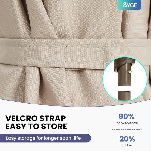 Ayge 6.5x10FT Rectangular Patio Umbrella Outdoor Table Umbrella w/Push Button Tilt & Crank Rectangle Market Umbrella UV Protection for Garden,Deck,Lawn,Yard & Pool,Beige