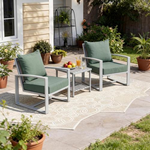 Art Leon Waterproof Outdoor Seat Cushion 24x 24 30D High Density Foam Patio Chair Cushions with Non-Slip Backing Patio Cushions for Patio Furniture Porch Swing Garden Bench Camping Stadium Green