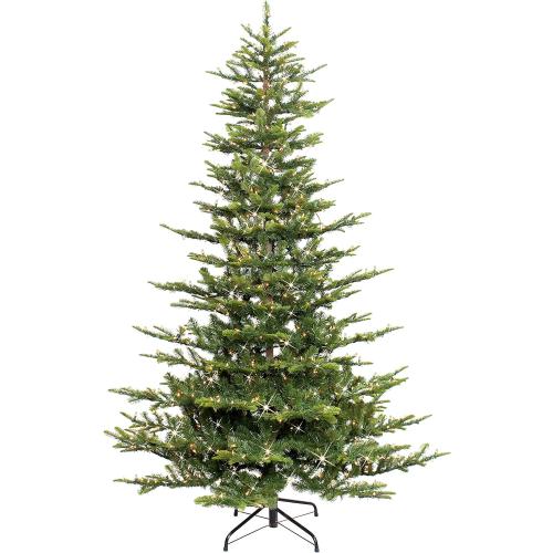 Puleo International 6.5 Foot Pre-Lit Aspen Fir Artificial Christmas Tree with 500 UL Listed Clear Lights, Green