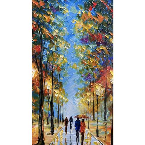Tyed Art- 100% hand-painted 3D canvas abstract oil painting Landscape art contemporary large canvas wall art painting home Living Room decoration wall 24x48inch