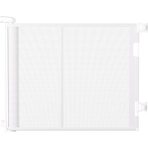 71 inches Extra Wide Retractable Baby Gate, 34 inches Tall Pet Gate for Stairs, Hallways, Kitchens, Safety Mesh Barrier for Kids and Dogs, Indoor Outdoor Use, White