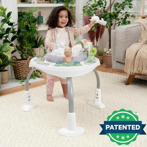 Ingenuity Spring & Sprout 2-in-1 Baby Activity Center Jumper and Table with Infant Toys - Ages 6 Months  , First Forest