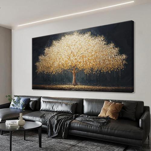 Tsomzxng Abstract Wall Art Gold Tree Of Life Artwork Canvas Art Wall Decor Painting Prints Gold Tree Large Abstract Wall Decor Picture For Living Room Bedroom Home Office Artwork 29X 58‼️light dirt and good condition‼️