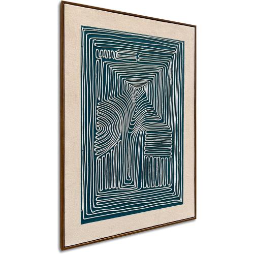 NANKAI Art Hand-Painted Blue Textured Abstract Oil Painting Modern and Minimalist Decorative Art Piece Suitable for Wall Decoration in a Family Office or Corridor 36x24 inches