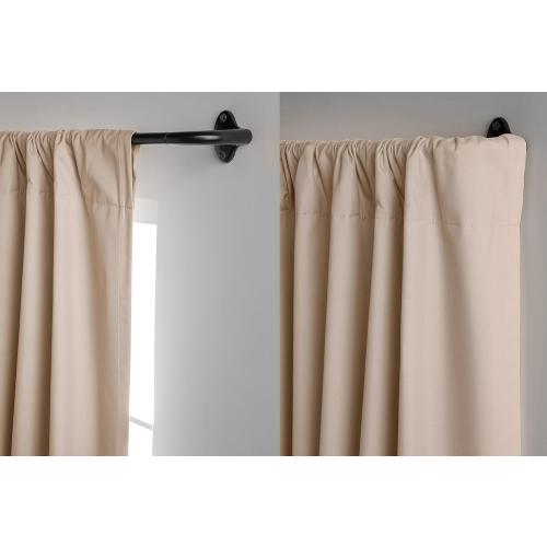 Size 48 to 88 Color Black Amazon Basics Easy to Install Adjustable Room Darkening Blackout Curtain Rod - Wraps Around, Blocks Light, for Heavy Curtains, 48 to 88, Black