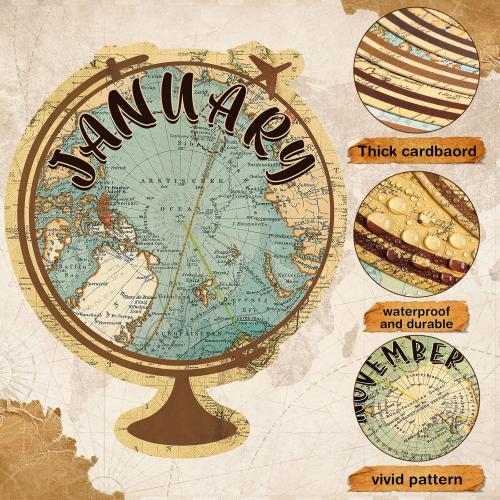 Pajean Travel The Map Bulletin Board Set Globes Happy Birthday Bulletin Board Decor Travel Calendar Wall Decorations for Calendars Classroom School Decor