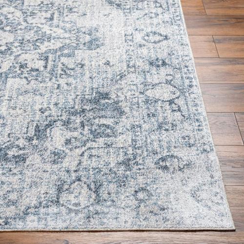 Livabliss Lillian Vintage Washable Area Rug, 7'10 x 10', Blue Gray, (8' x 10')