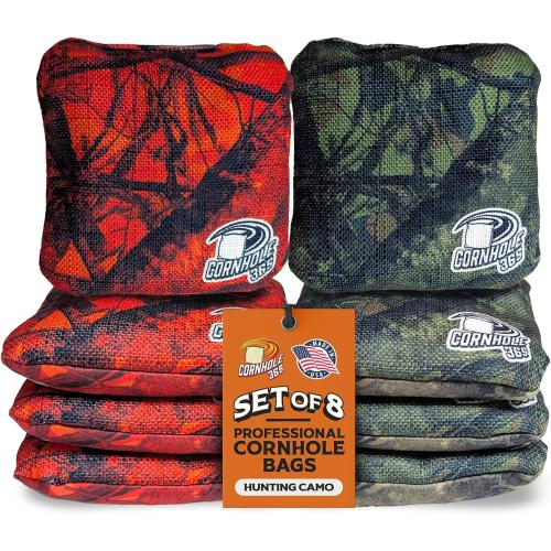 ‼️ONLY 6 ‼️Cornhole365 Stick & Slide Professional Cornhole Bags - Set of 8 | 6 x 6 Premium Plastic Resin-Filled - Heavy-Duty Polyester Fabric w/ Dye Sublimation Print - All-Weather - Regulation Size