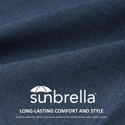 Unimatta Sunbrella Outdoor Patio Chair Cushions Set, 24 x 24, Set of 2, Water-Repellent, Fade Resistant, Deep Seat Cushion for Backyard, Couch, Sofa and Patio Furniture, Specrtum Indigo