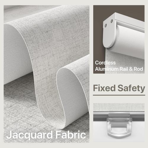 GENIMO 100% Blackout Roller Window Shades, Window Blinds Cordless with Thermal Insulated, UV Protection Fabric, Mini French Door Blinds for Home, Bedroom, Office, Linen White, 23 W X 72 H