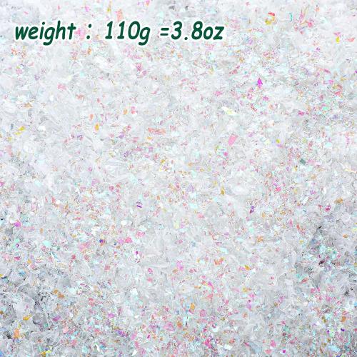 Hungdao Christmas Fake Snow Decoration Winter Faux Snow for Crafts Glitter Twinkles Snowflakes Powder Filler Sparkly White Artificial Snowflakes for Xmas Village Globe Christmas, 3.8 Ounce