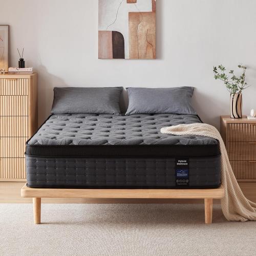 Inofia Mattress, 12 Inch Hybrid Gel Memory Foam & Pocket Springs Mattress,Less Motion Transfer,Original Comfort,Black