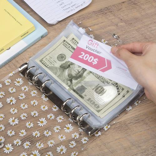 Saveyon Daisy A6 Budget Binder, 12 Clear Cash Envelopes for Budgeting, Zipper Envelopes, Money Organizer with Budget Envelopes for Saving, A Cute, Practical Solution for Organizing Your Budget